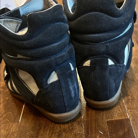 Isabel Marant Beckett sneaker with built in wedge Bluish Black and White - Picture 4 of 6